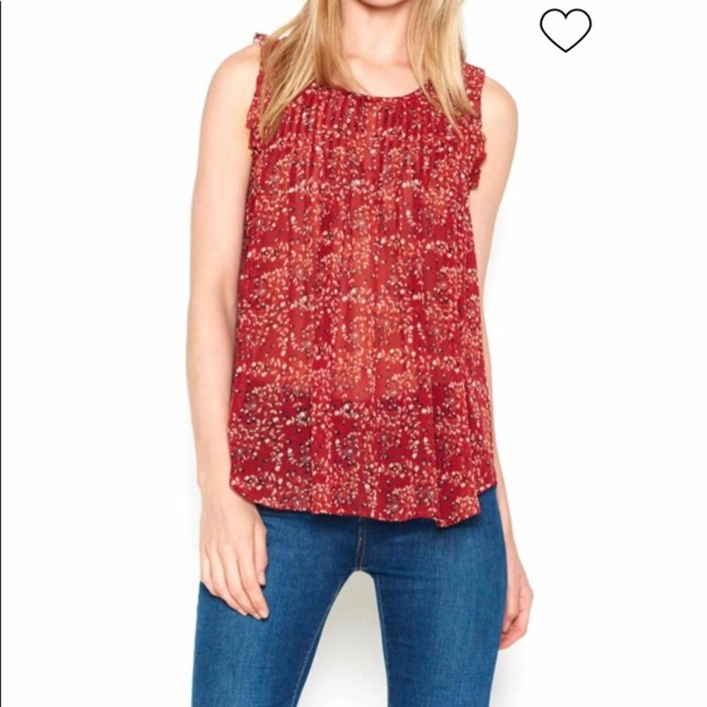 Joie Celadine 100% Silk Sleeveless Floral Blouse-Size XS